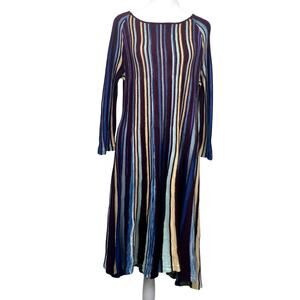 Anthropologie Moth Nora Sweater Dress Womens XS 3D Knit Striped Lagenlook Artsy